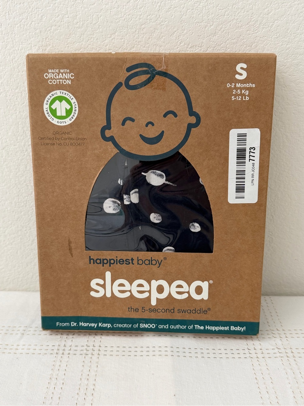 Happiest Baby Sleepea 5-Second Swaddle, Midnight Planets, Small, 0-2 months